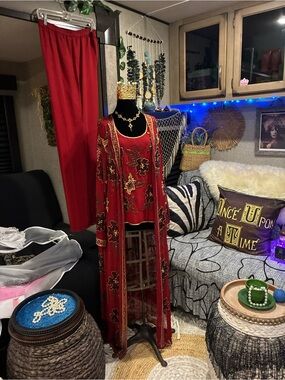 Midnight Velvet vibrant red 3 piece beaded set